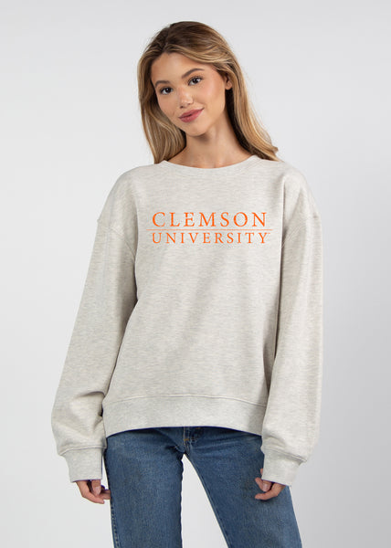 chicka d Old School Crew Clemson Tigers in Ash Grey S