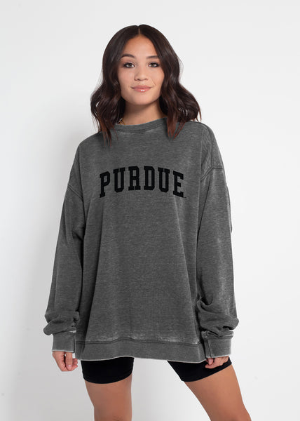 chicka d Purdue Boilermakers Charcoal Campus Crew Sweatshirt S