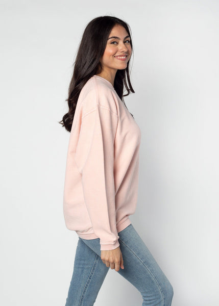 Chicka D Purdue Boilermakers Urban Pink Corded Sweatshirt S