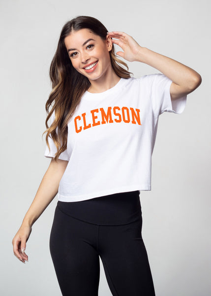 chicka d Short 'N Sweet Tee Clemson Tigers in White S