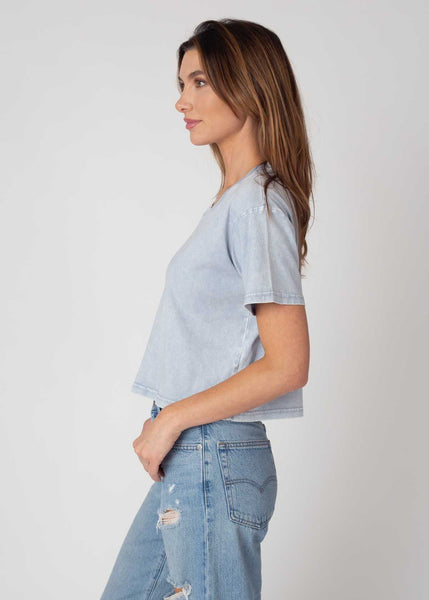 Chicka D Short 'n Sweet Tee In Faded Denim Faded Denim