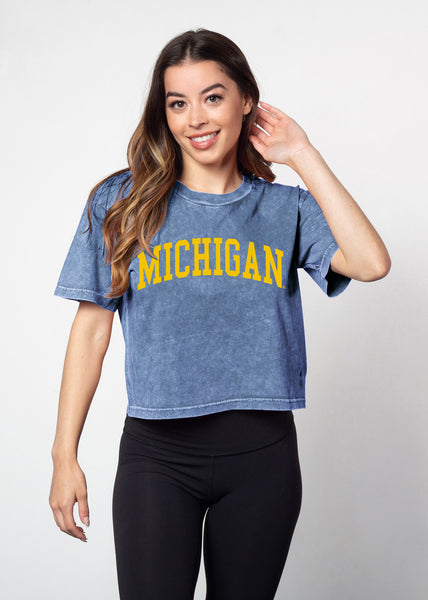 chicka d Short 'N Sweet Tee Michigan Wolverines in Ink S