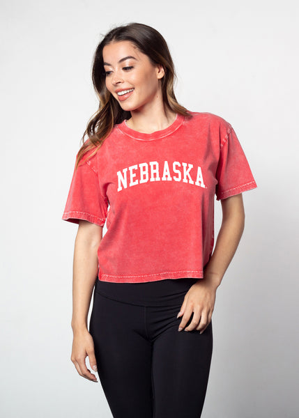 chicka d Short 'N Sweet Tee Nebraska Cornhuskers in Cardinal S