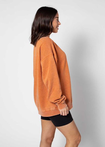 Chicka D Texas Longhorns Orientation Burnout Crew Sweatshirt In Burnt Orange S