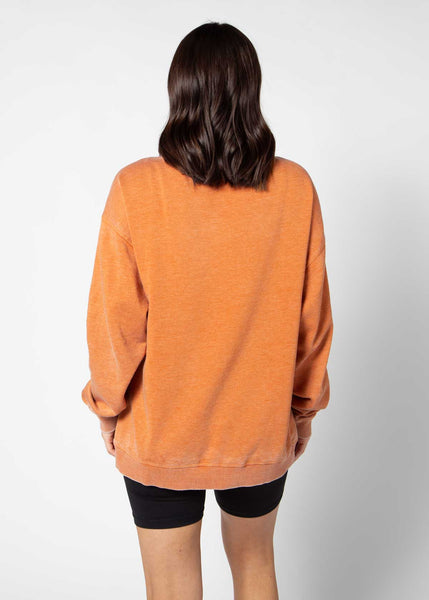 Chicka D Texas Longhorns Orientation Burnout Crew Sweatshirt In Burnt Orange S