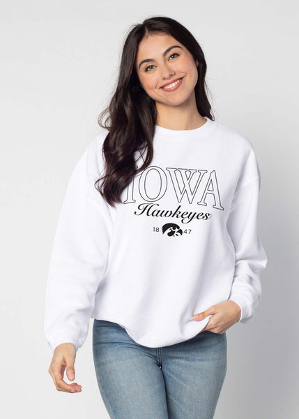 chicka d The Original Corded Crew Iowa Hawkeyes Cliffs Notes in White S