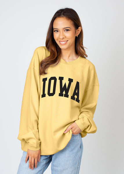 chicka d The Original Corded Crew Iowa Hawkeyes in Gold S