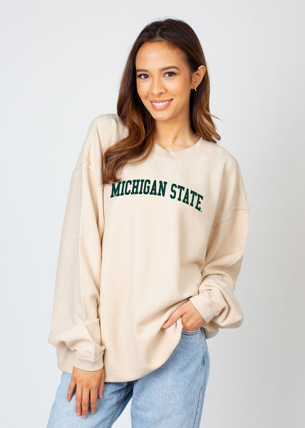 chicka d The Original Corded Crew Michigan State Spartans in Natural S