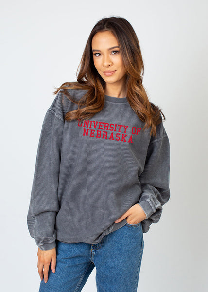 chicka d The Original Corded Crew Nebraska Cornhuskers in Charcoal S