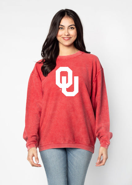 chicka d The Original Corded Crew Oklahoma Sooners Sweatshirt S