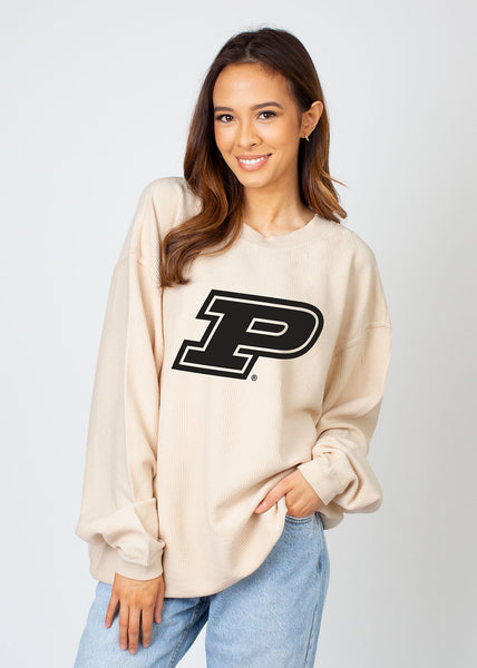 chicka d The Original Corded Crew Purdue Boilermakers in Natural S