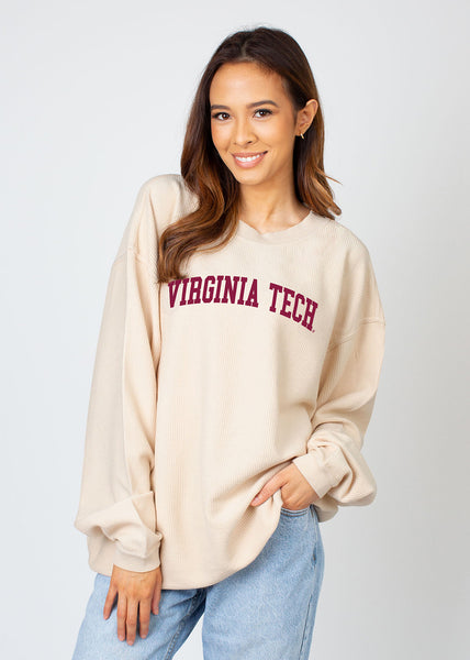 chicka d The Original Corded Crew Virginia Tech Hokies in Natural S