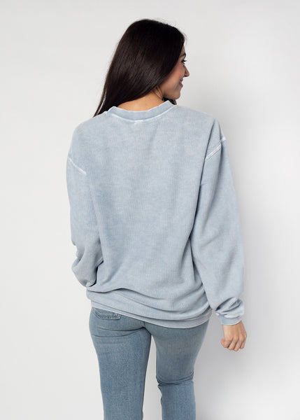 Chicka D The Original Corded Crew West Virginia Mountaineers In Faded Denim S