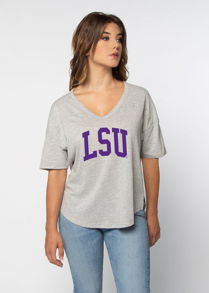 chicka d V-Happy Jersey LSU Tigers in Heather Grey S