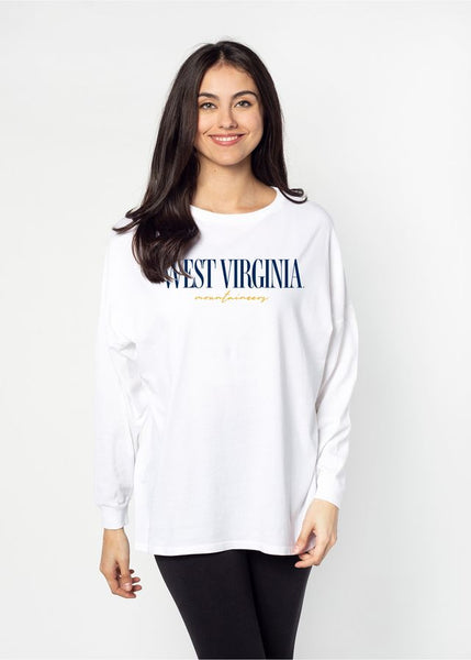chicka d West Virginia Mountaineers The Big Shirt in White S