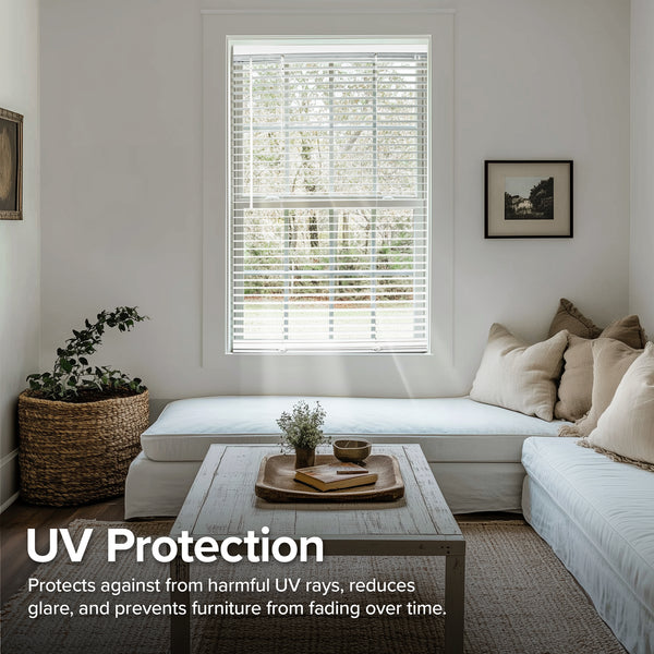 Chicology 36" Mini Blinds – Blackout 1" Slats Midnight White