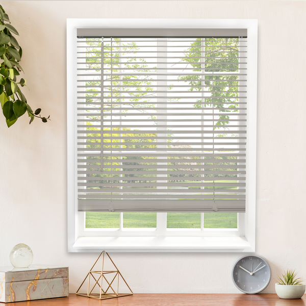 Chicology 36" Mini Blinds – Room Darkening 1" Slats Gray