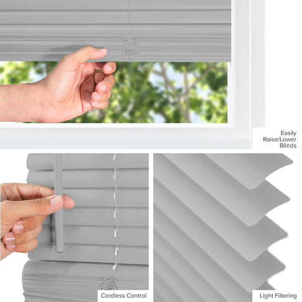 Chicology 36" Mini Blinds – Room Darkening 1" Slats Gray