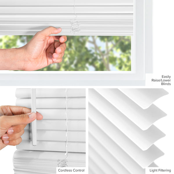 Chicology 60" Mini Blinds – Room Darkening 1" Slats White