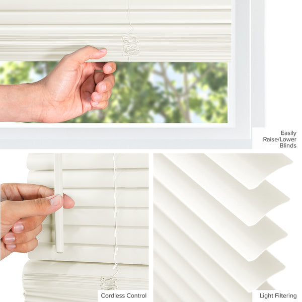 Chicology 72" Mini Blinds – Room Darkening 1" Slats Alabaster