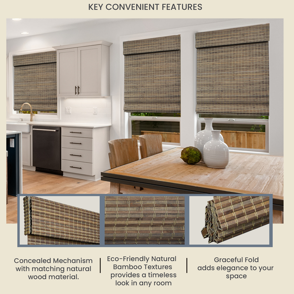 Chicology Custom Bamboo Shades – Blackout Smokey Ash