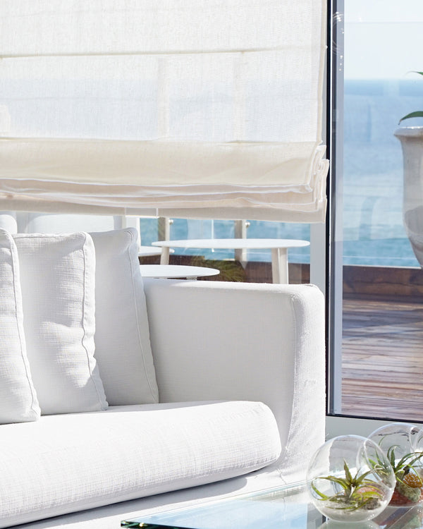 Chicology Roman Shades - Sheer Airy Coastal Fabric