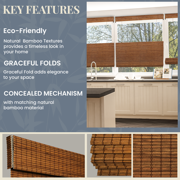 Chicology Custom Bamboo Shades – Blackout Top Down Bottom Up Frost