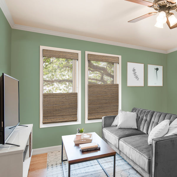 Chicology Custom Bamboo Shades – Blackout Top Down Bottom Up Smokey Ash