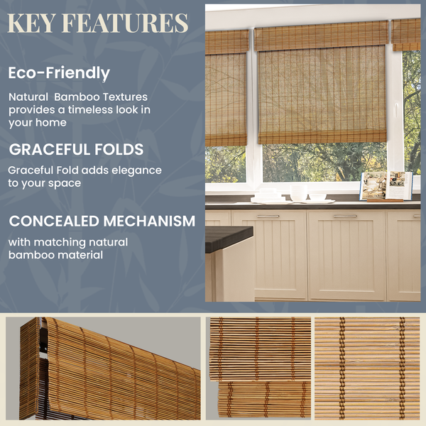 Chicology Custom Bamboo Shades – Light Filtering Butternut