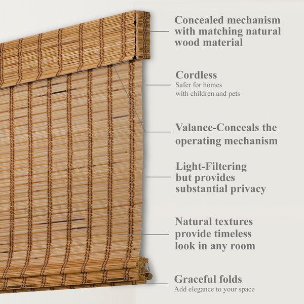 Chicology Custom Bamboo Shades – Light Filtering Camel