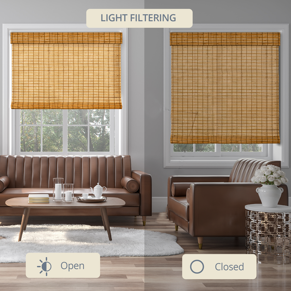 Chicology Custom Bamboo Shades – Light Filtering Honey Wheat