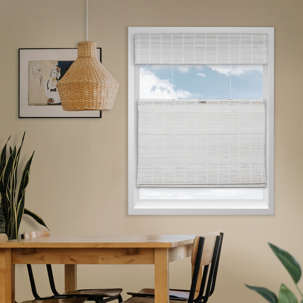 Chicology Custom Bamboo Shades – Light Filtering Top Down Bottom Up Snow