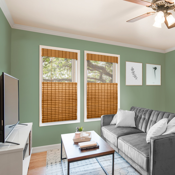 Chicology Custom Bamboo Shades – Light Filtering Top Down Bottom Up Honey Wheat