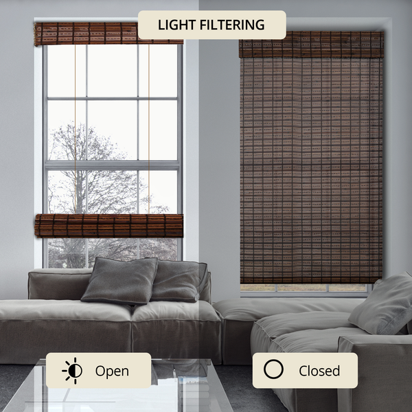 Chicology Custom Bamboo Shades – Light Filtering Top Down Bottom Up Jacobean