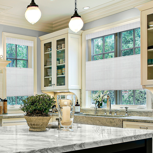 Chicology Custom Bamboo Shades – Light Filtering Top Down Bottom Up Snow