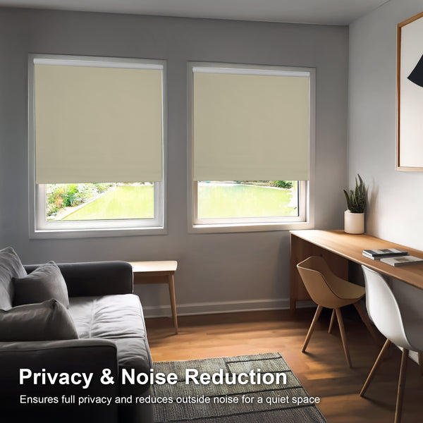 Chicology Custom Roller Shades – Blackout Solid Smooth Fabric