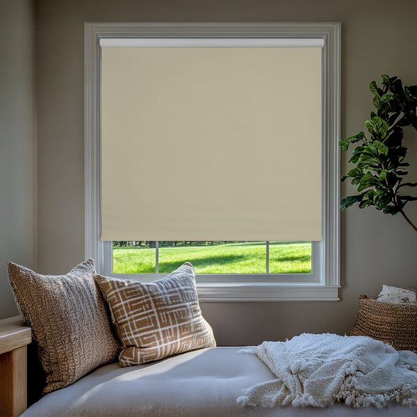 chicology Custom Roller Shades – Blackout Solid Smooth Fabric