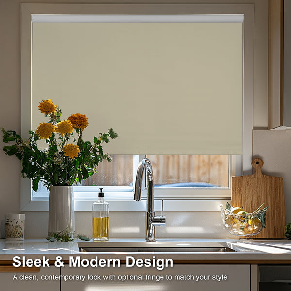 Chicology Custom Roller Shades – Blackout Solid Smooth Fabric