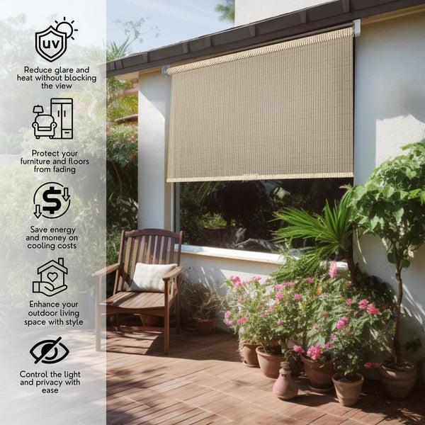 Chicology Exterior Shades – 75% Light Blocking Breathable Fabric Natural