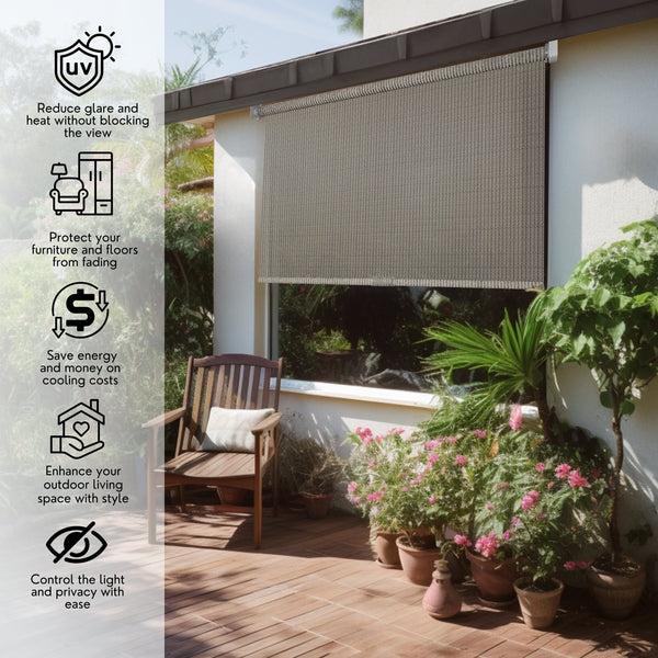 Chicology Exterior Shades – 80% Light Blocking Breathable Fabric Stone