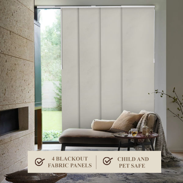 Chicology Panel Track Blinds - Blackout Thermal Coated Material