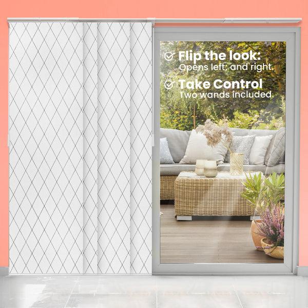 Chicology Panel Track Blinds - Light Filtering GeoPrint Pattern