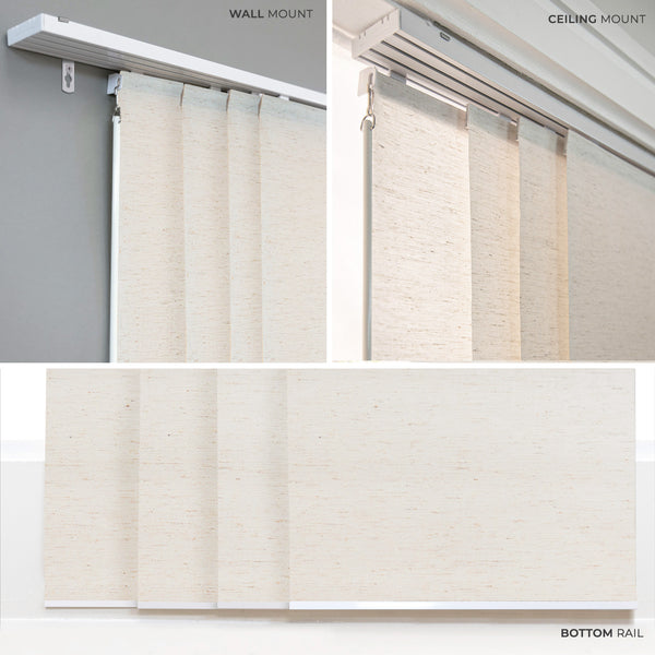 Chicology Panel Track Blinds - Light Filtering Natural Fiber Textile