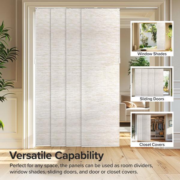 Chicology Panel Track Blinds - Light Filtering Natural Meshed Texture