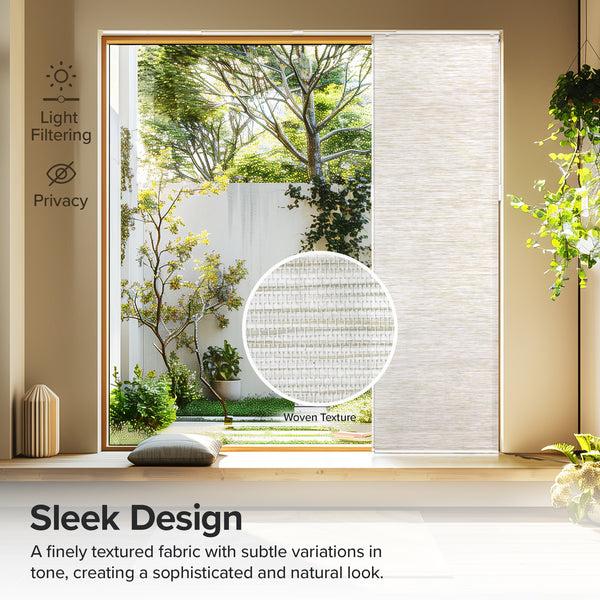 Chicology Panel Track Blinds - Light Filtering Natural Meshed Texture