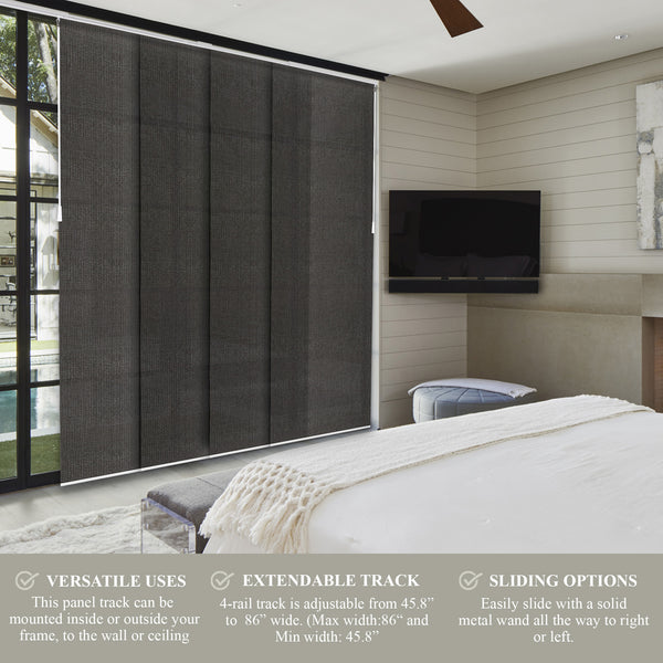 Chicology Panel Track Blinds - Light Filtering Square Tweed Texture