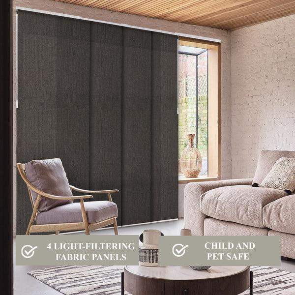 Chicology Panel Track Blinds - Light Filtering Square Tweed Texture