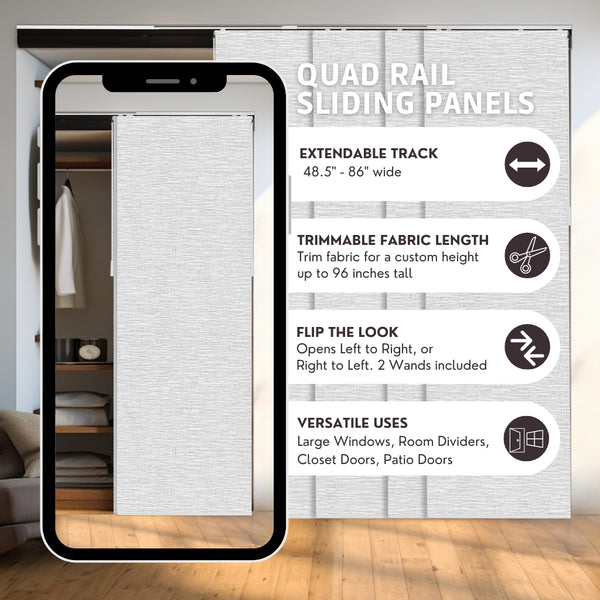 Chicology Panel Track Blinds - Light Filtering Woven Fibers