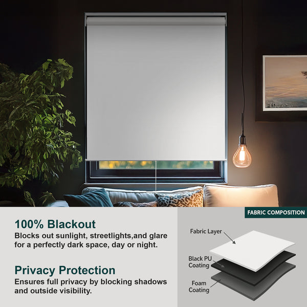 Chicology Roller Shades – Blackout Thermal Backing Byssus