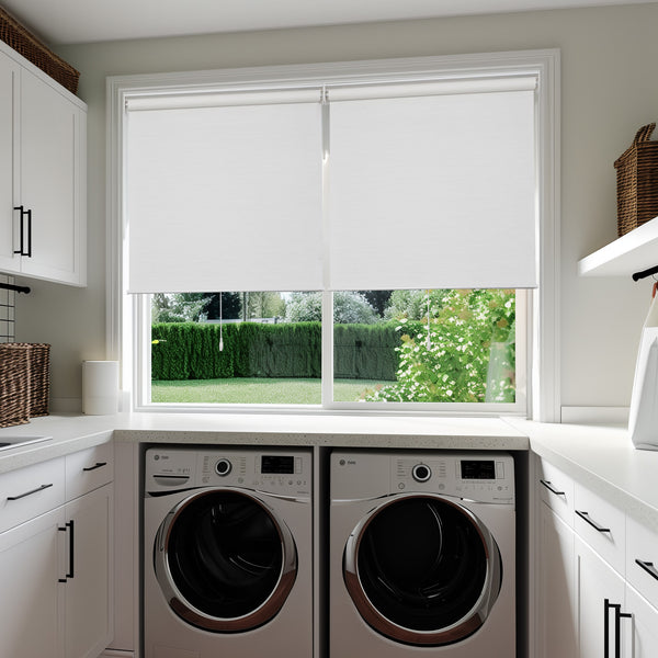 Chicology Roller Shades - Light Filtering Natural Weave Woven White